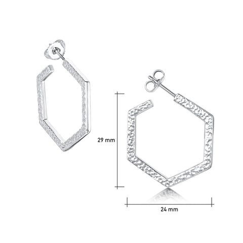 Honeycomb Small Sterling Silver Hoop Earrings by Sheila Fleet Jewellery