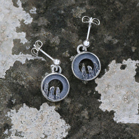 Orkney Spirit Drop Earrings in Oxidised Sterling Silver by Sheila Fleet Jewellery