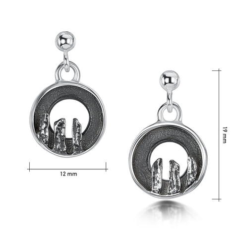 Orkney Spirit Drop Earrings in Oxidised Sterling Silver by Sheila Fleet Jeweller