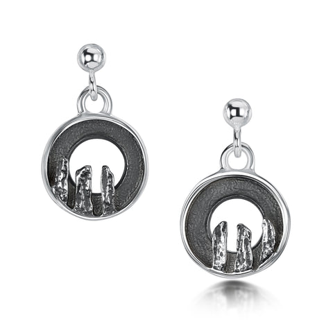 Orkney Spirit Drop Earrings in Oxidised Sterling Silver by Sheila Fleet Jewellery
