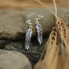 Harvest Medium Drop Earrings in Oxidised Sterling Silver by Sheila Fleet Jewellery
