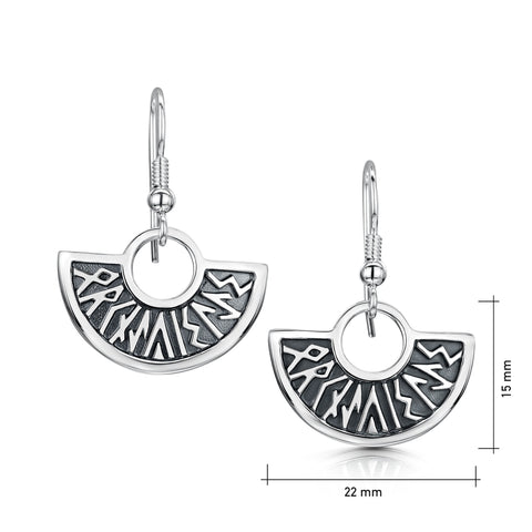 Runic 'Orkney Isles' Drop Earrings in Sterling Silver by Sheila Fleet Jewellery