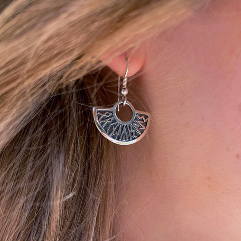 Runic 'Orkney Isles' Drop Earrings in Sterling Silver by Sheila Fleet Jewellery