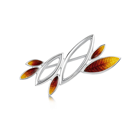 Seasons Sterling Silver Brooch in Autumn Enamel by Sheila Fleet Jewellery