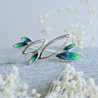 Seasons Sterling Silver Brooch in Spring Enamel by Sheila Fleet Jewellery