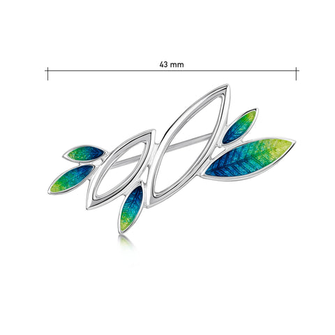 Seasons Sterling Silver Brooch in Spring Enamel by Sheila Fleet Jewellery