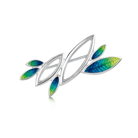 Seasons Sterling Silver Brooch in Spring Enamel by Sheila Fleet Jewellery