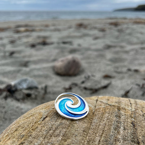 Pentland Enamel Brooch in Sterling Silver by Sheila Fleet Jewellery