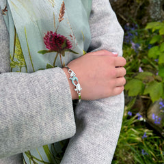 Bluebell Bangle in Whitebell Enamel by Sheila Fleet Jewellery