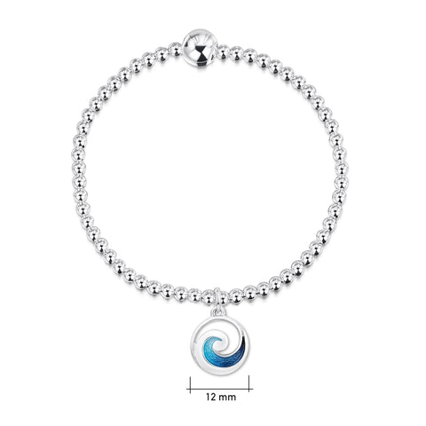 Pentland Enamel Stretch Bracelet in Sterling Silver by Sheila Fleet Jewellery