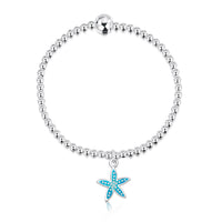 Starfish Stretch Bracelet in Shallows Enamel by Sheila Fleet Jewellery