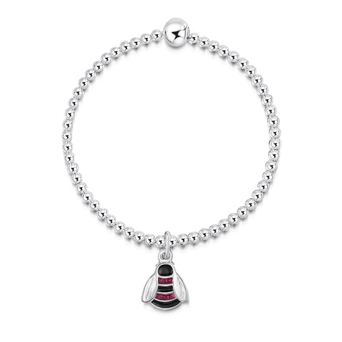 Bumblebee Stretch Bracelet in Hot Pink Enamel by Sheila Fleet Jewellery