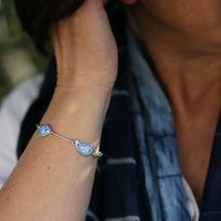 Paisley Leaf 4-link Bracelet in Glacier Enamel by Sheila Fleet Jewellery