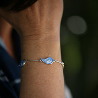 Paisley Leaf 4-link Bracelet in Glacier Enamel by Sheila Fleet Jewellery