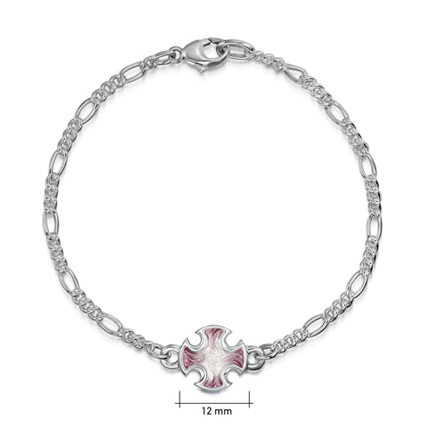 Sinclair Cross Silver Bracelet in Champagne Enamel by Sheila Fleet Jewellery