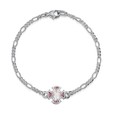 Sinclair Cross Silver Bracelet in Champagne Enamel by Sheila Fleet Jewellery