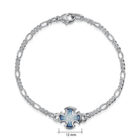 Sinclair Cross Silver Bracelet in Jarl Blue Enamel by Sheila Fleet Jewellery