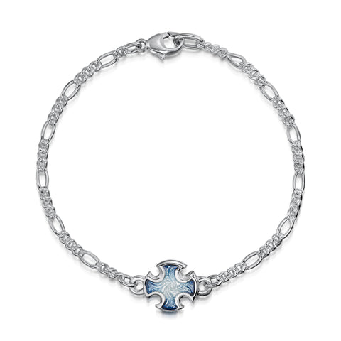 Sinclair Cross Silver Bracelet in Jarl Blue Enamel by Sheila Fleet Jewellery