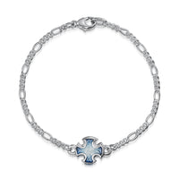 Sinclair Cross Silver Bracelet in Jarl Blue Enamel by Sheila Fleet Jewellery