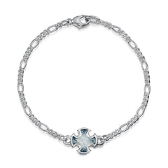 Sinclair Cross Silver Bracelet in Silver Grey Enamel by Sheila Fleet Jewellery