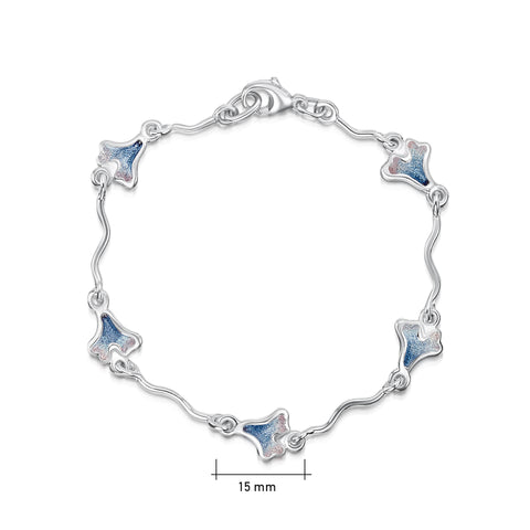 Sea Moss Bracelet in Sea Blue Enamel by Sheila Fleet Jewellery