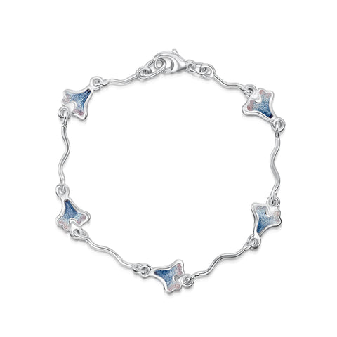 Sea Moss Bracelet in Sea Blue Enamel by Sheila Fleet Jewellery