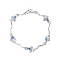 Sea Moss Bracelet in Sea Blue Enamel by Sheila Fleet Jewellery