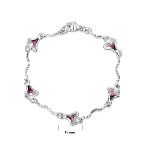 Sea Moss Bracelet in Sea Pink Enamel by Sheila Fleet Jewellery