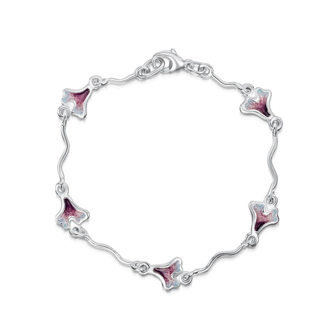 Sea Moss Bracelet in Sea Pink Enamel by Sheila Fleet Jewellery