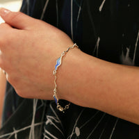 River Ripples 4-link Sterling Silver Bracelet in Glacier Enamel by Sheila Fleet Jewellery