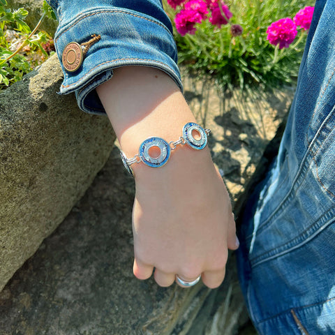 Skyran Silver 'Blessing' Bracelet in Twilight Enamel