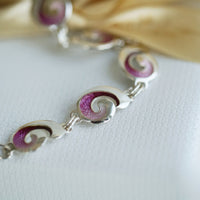 Wave 7-link Bracelet in Passion Pink Enamel by Sheila Fleet Jewellery