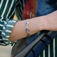 Wave 7-link Bracelet in Passion Pink Enamel by Sheila Fleet Jewellery