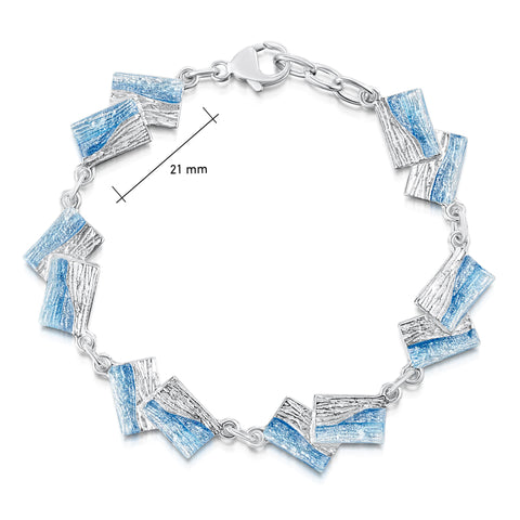Flagstone Silver Bracelet in Slate Enamel by Sheila Fleet Jewellery