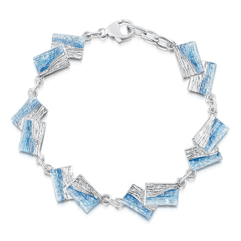 Flagstone Silver Bracelet in Slate Enamel by Sheila Fleet Jewellery