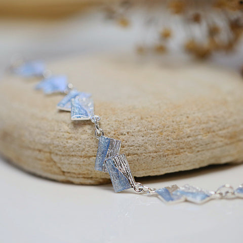 Flagstone Silver Bracelet in Slate Enamel by Sheila Fleet Jewellery
