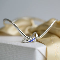 Wave Surfers 3-ring Curved Blue Enamel Bangle in Sterling Silver by Sheila Fleet Jewellery