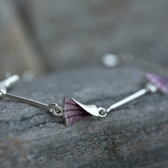 Symphony Silver Bracelet in Amethyst Enamel by Sheila Fleet Jewellery