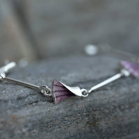 Symphony Silver Bracelet in Amethyst Enamel by Sheila Fleet Jewellery