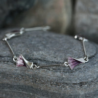 Symphony Silver Bracelet in Amethyst Enamel by Sheila Fleet Jewellery