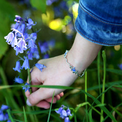 Bluebell Enamel Bracelet in Sterling Silver by Sheila Fleet Jewellery