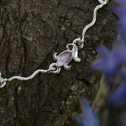 Bluebell Bracelet in Pinkbell Enamel by Sheila Fleet Jewellery