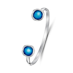 Lunar Bright Sterling Silver Bangle in Tropical Enamel by Sheila Fleet Jewellery