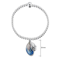 Mussel 2-Part Stretch Bracelet in Mussel Blue Enamel by Sheila Fleet Jewellery