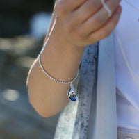 Mussel 2-Part Stretch Bracelet in Mussel Blue Enamel by Sheila Fleet Jewellery
