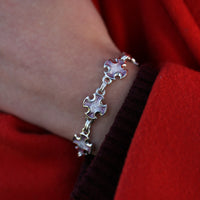 Sinclair Cross 8-link Bracelet in Champagne Enamel by Sheila Fleet Jewellery
