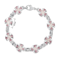 Sinclair Cross 8-link Bracelet in Champagne Enamel by Sheila Fleet Jewellery