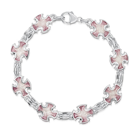 Sinclair Cross 8-link Bracelet in Champagne Enamel by Sheila Fleet Jewellery