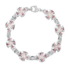 Sinclair Cross 8-link Bracelet in Champagne Enamel by Sheila Fleet Jewellery