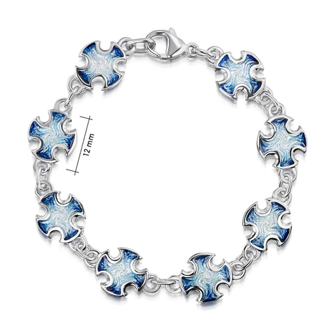 Sinclair Cross 8-link Bracelet in Jarl Blue Enamel by Sheila Fleet Jewellery